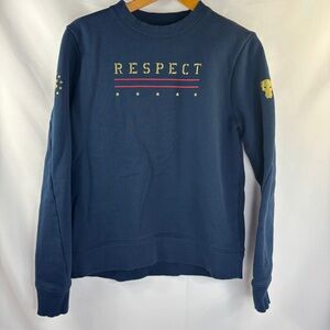 Under Armour UA Freedom x Project Rock Respect Blue Fleece Crew Sweatshirt Med